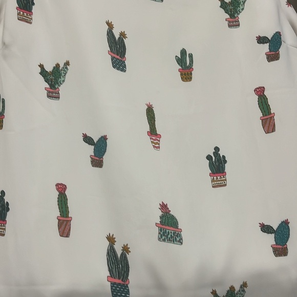 NWT Do+Be Women's Size 6 White Cactus Pattern Ruffle Sleeve Dress - Picture 7 of 14